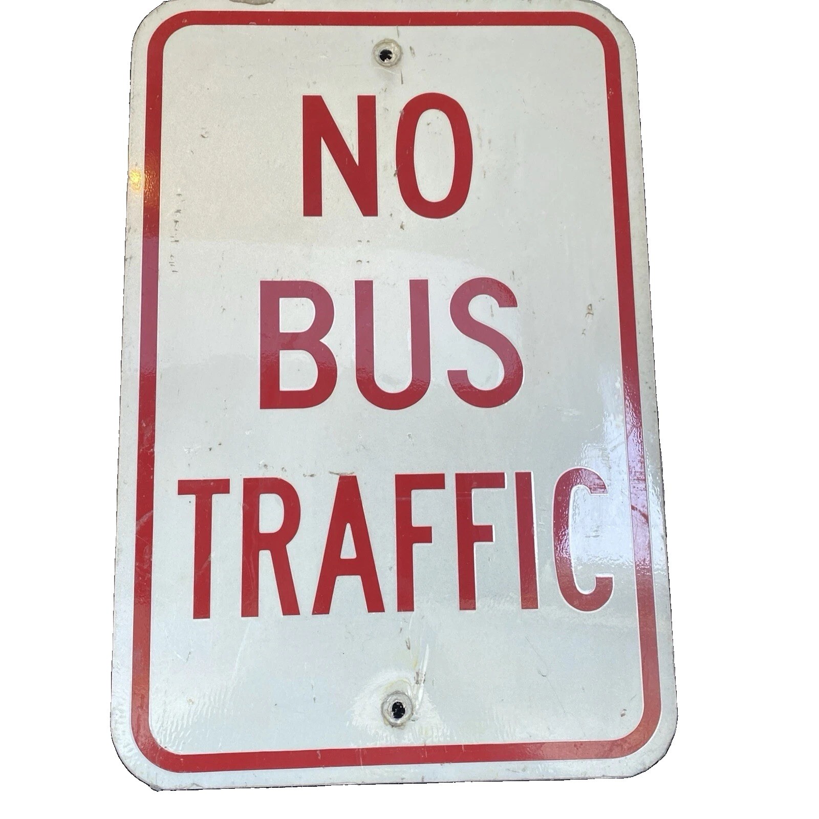 No Bus Traffic Metal Sign 12×18 Retired Vintage Road Traffic Sign