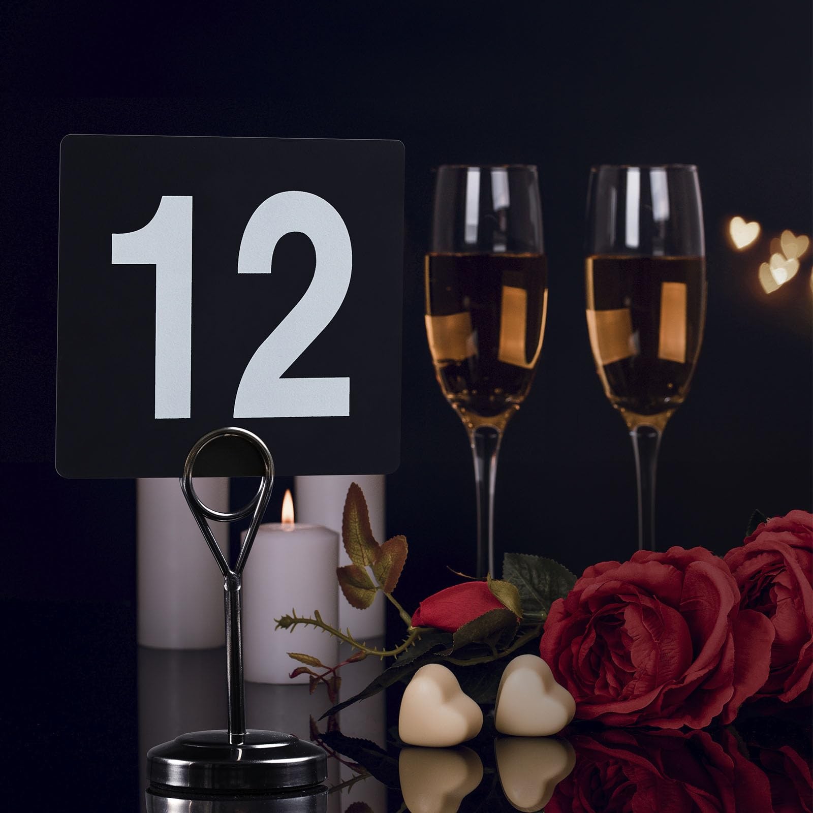 Table Number Cards 1-100, Double Sided Restaurant Table Numbers, 3.5″ Plastic.