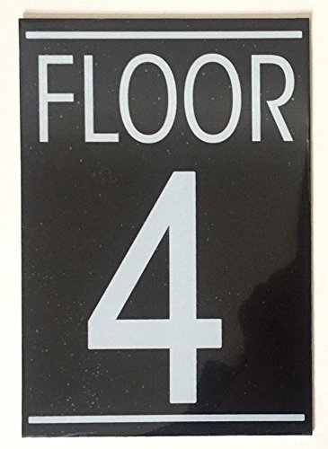 FLOOR 4 SIGN (BLACK 5.75X4)-REF24-1027