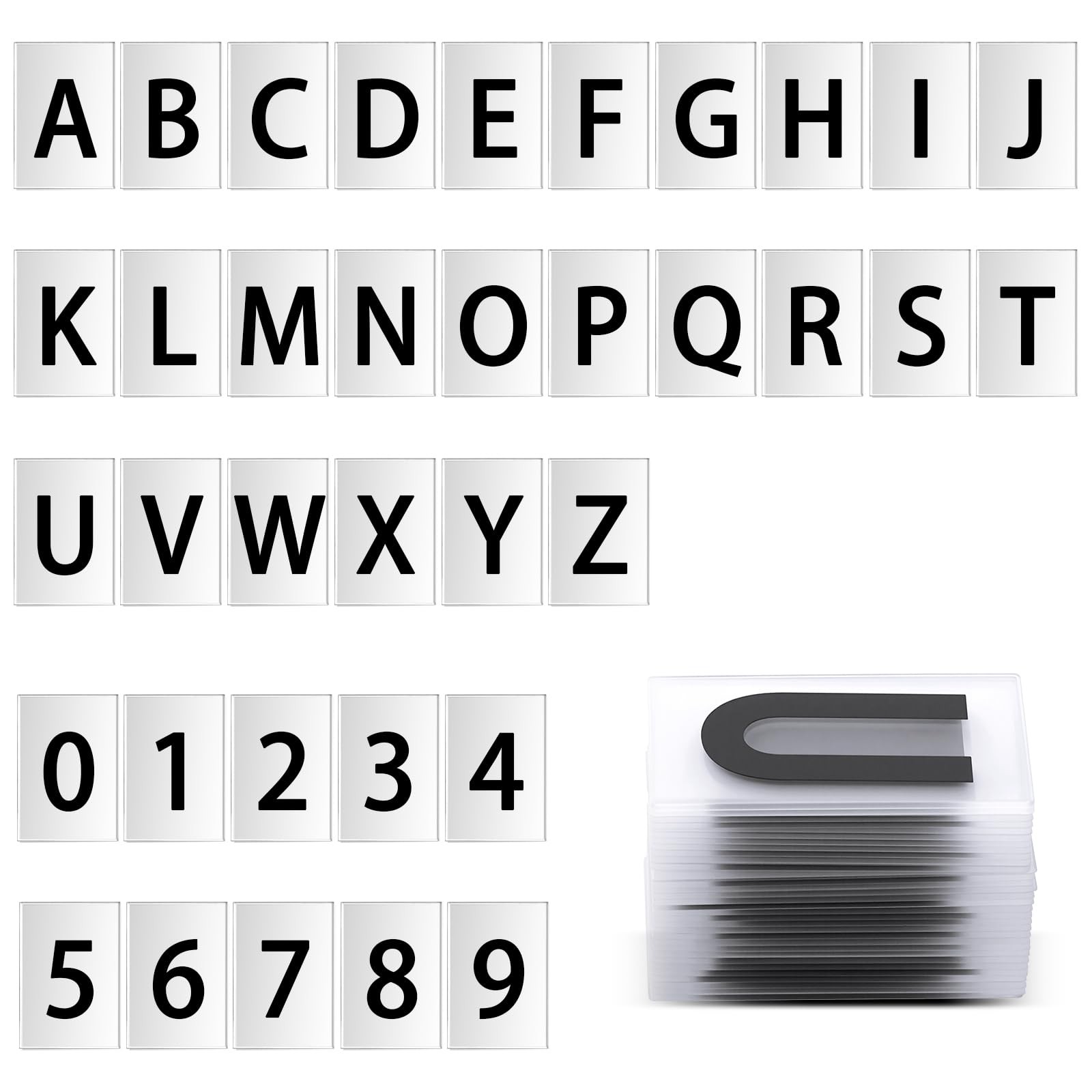 3 Sets 3 x 2 in Bottle Sign Cards 2 Sets Letters A-z and 1 Numbers 0-9 Marque…