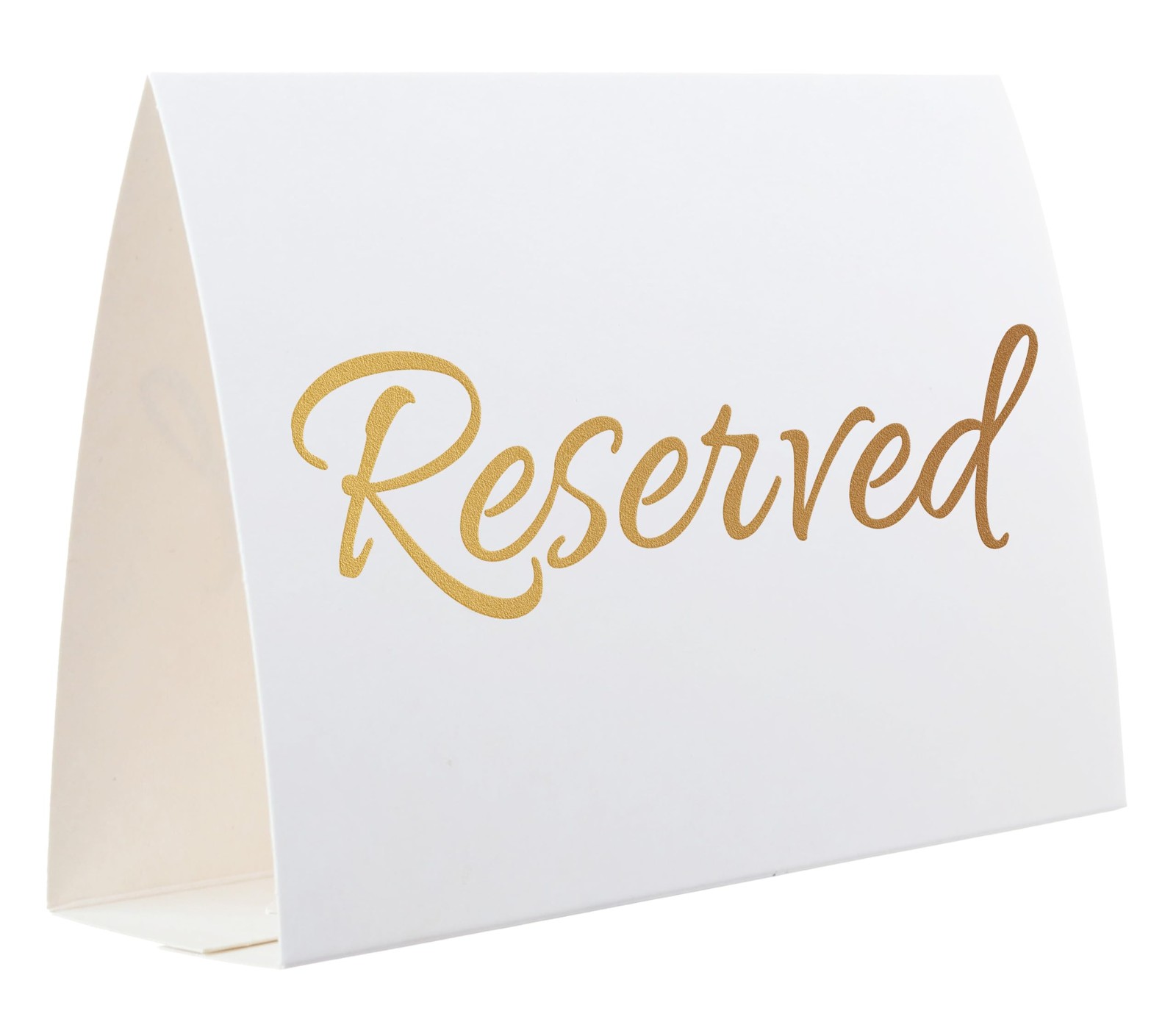 20 PCS Modern White Reserved Table Sign Gold Letters Tent Signs Wedding
