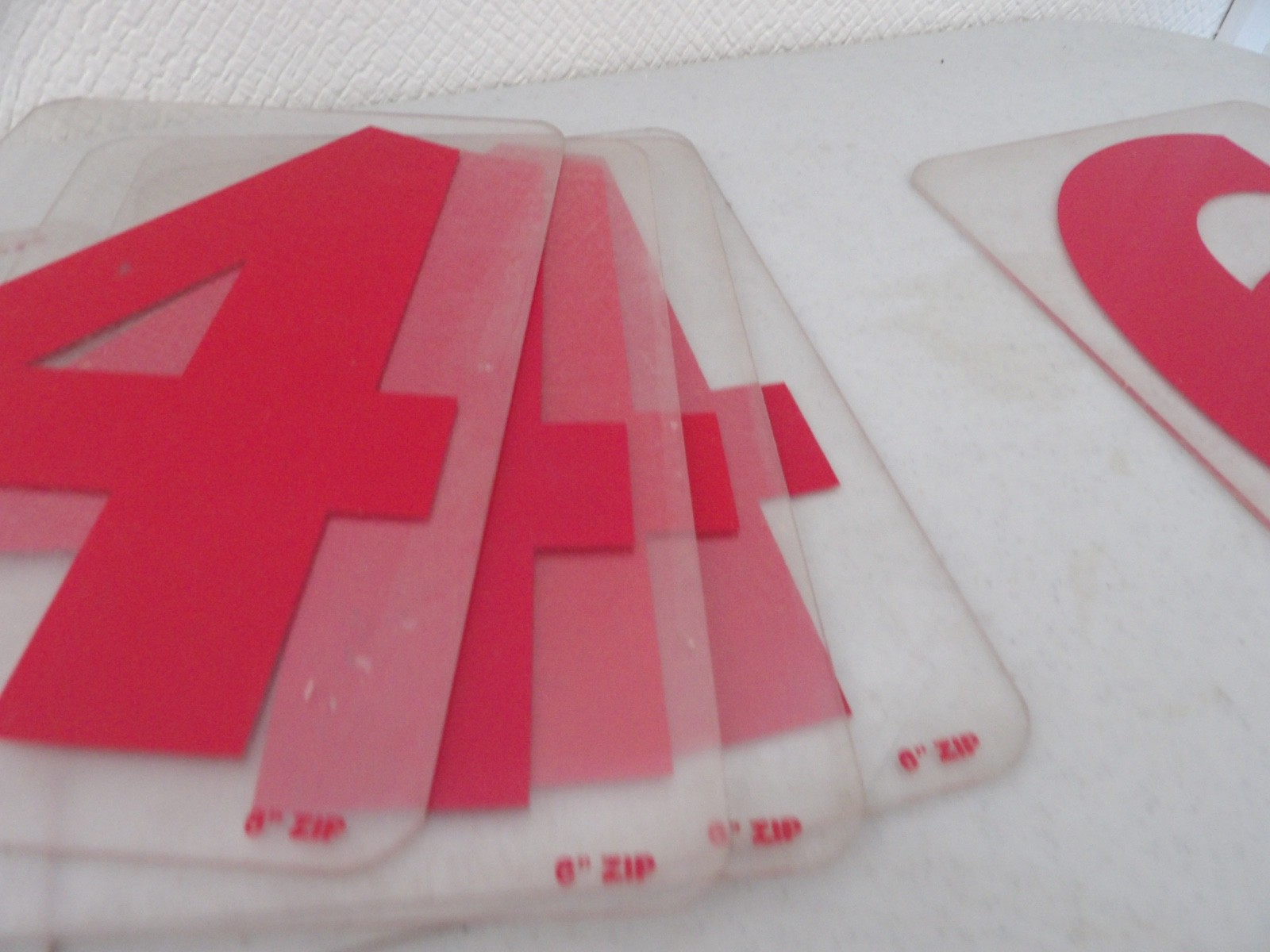 Lot of 6″ Tall Red Marquee Sign Hard Plastic Numbers ( Zip Brand )
