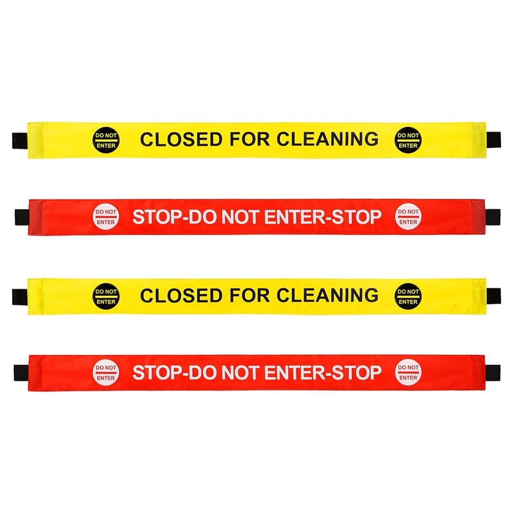 4Pcs Restroom Closed for Cleaning Sign with Magnetic Ends, Magnetic Nylon Safety