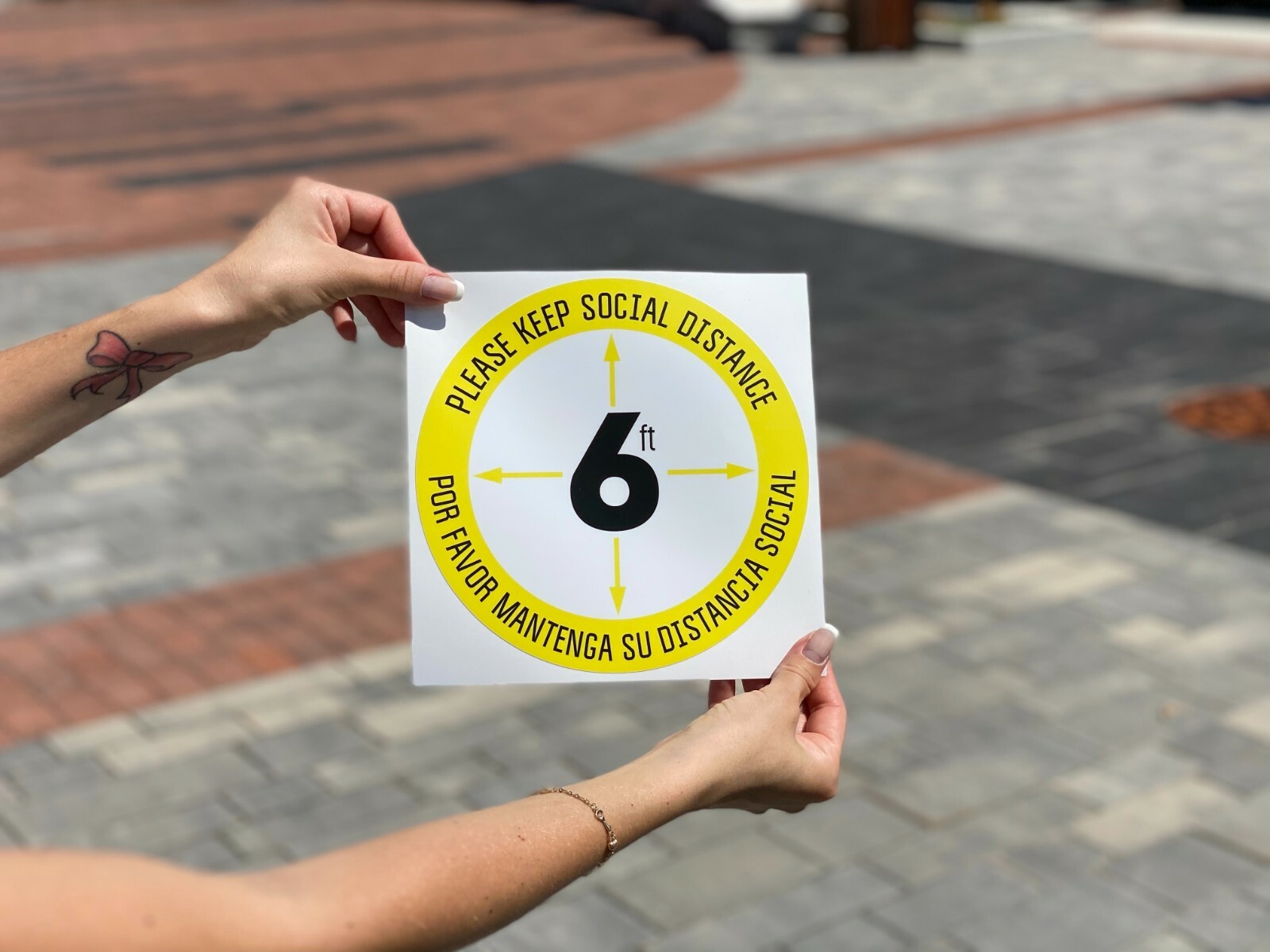 Social Distancing Floor Stickers Carpet 10 Pack Vinyl Queue Markers Anti Slip