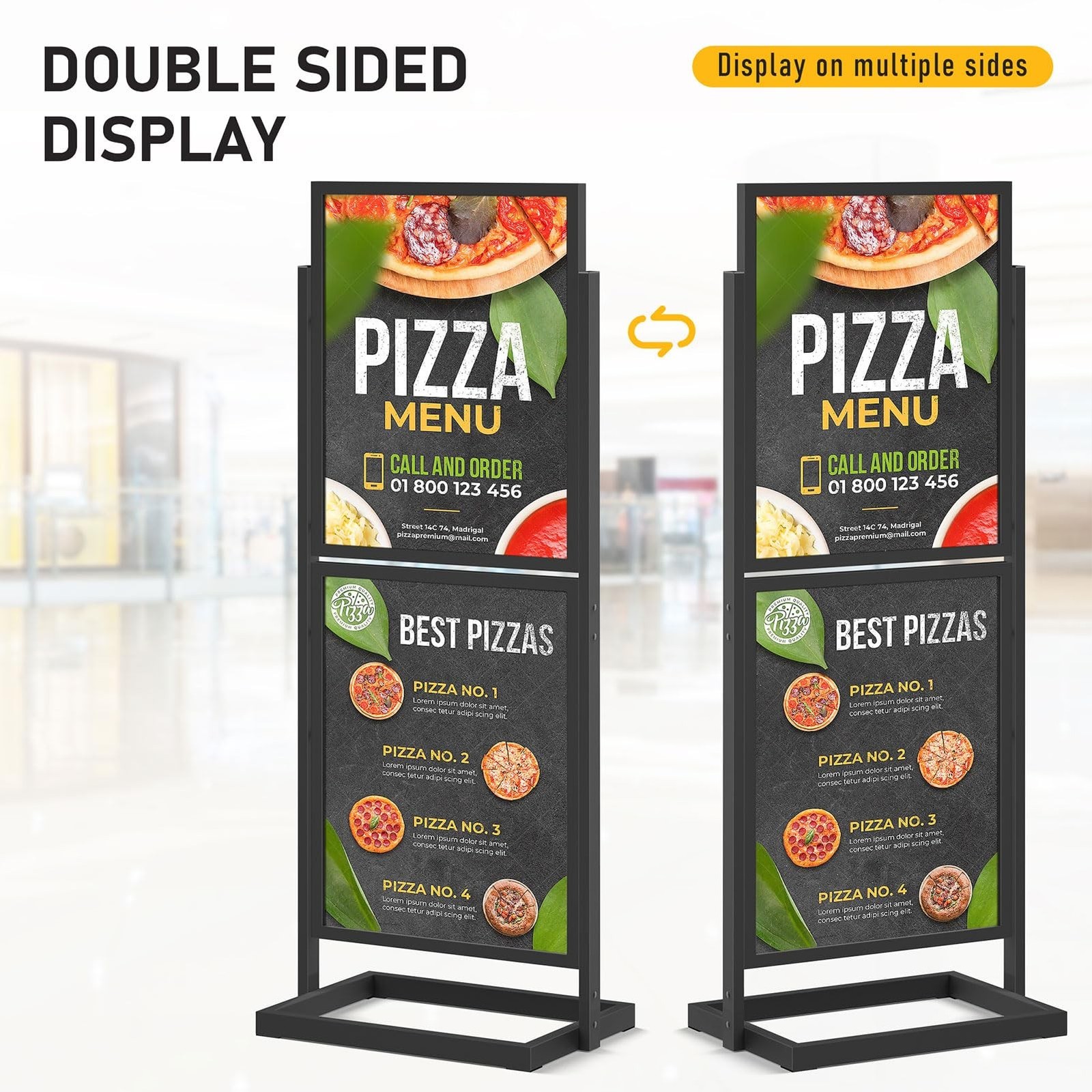 Sign Holder Floor Stand, Heavy Duty Pedestal Poster Banner Stand for Display,…