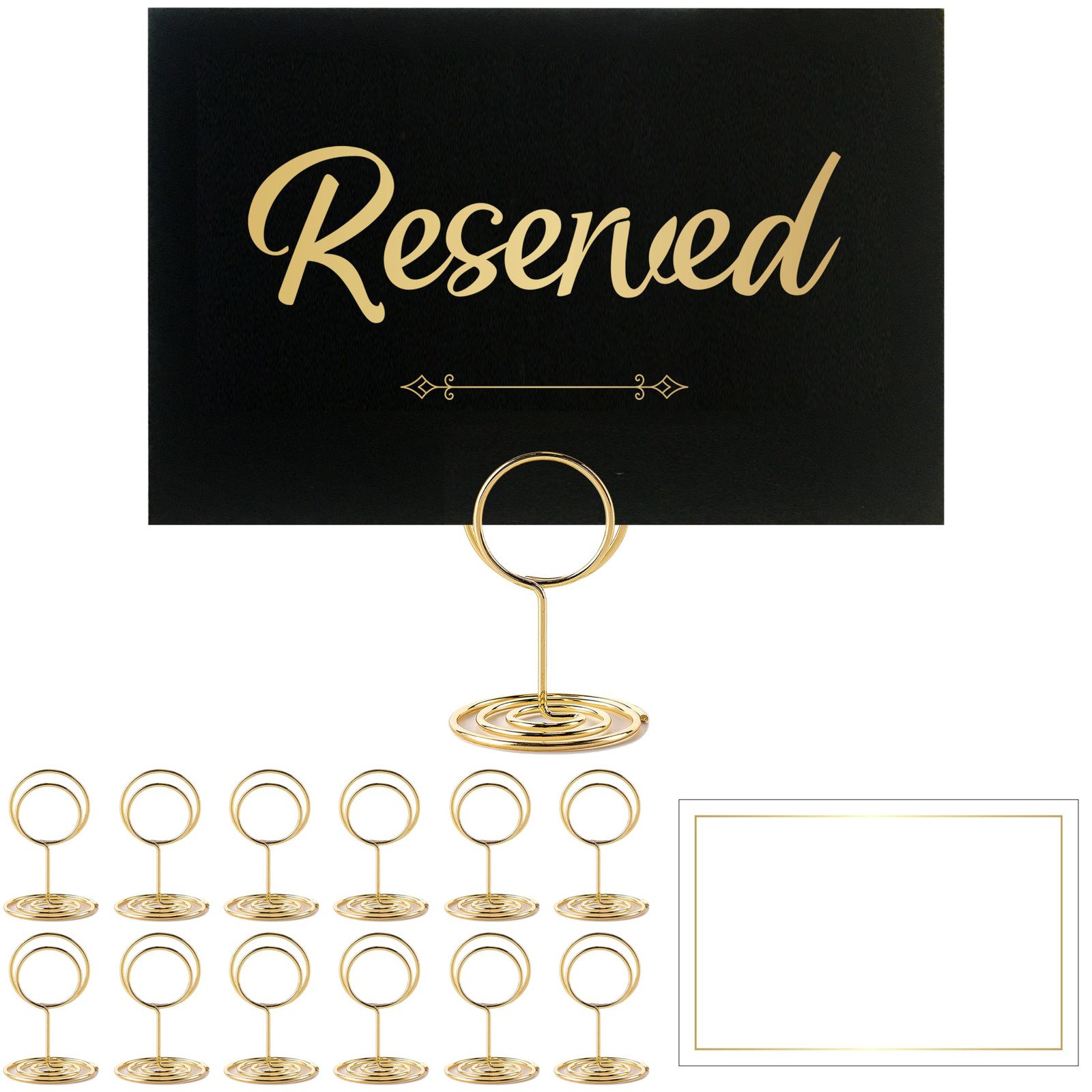 12 Pack- Gold Foil Reserved Signs for Wedding and Restaurant Tables with Stan…