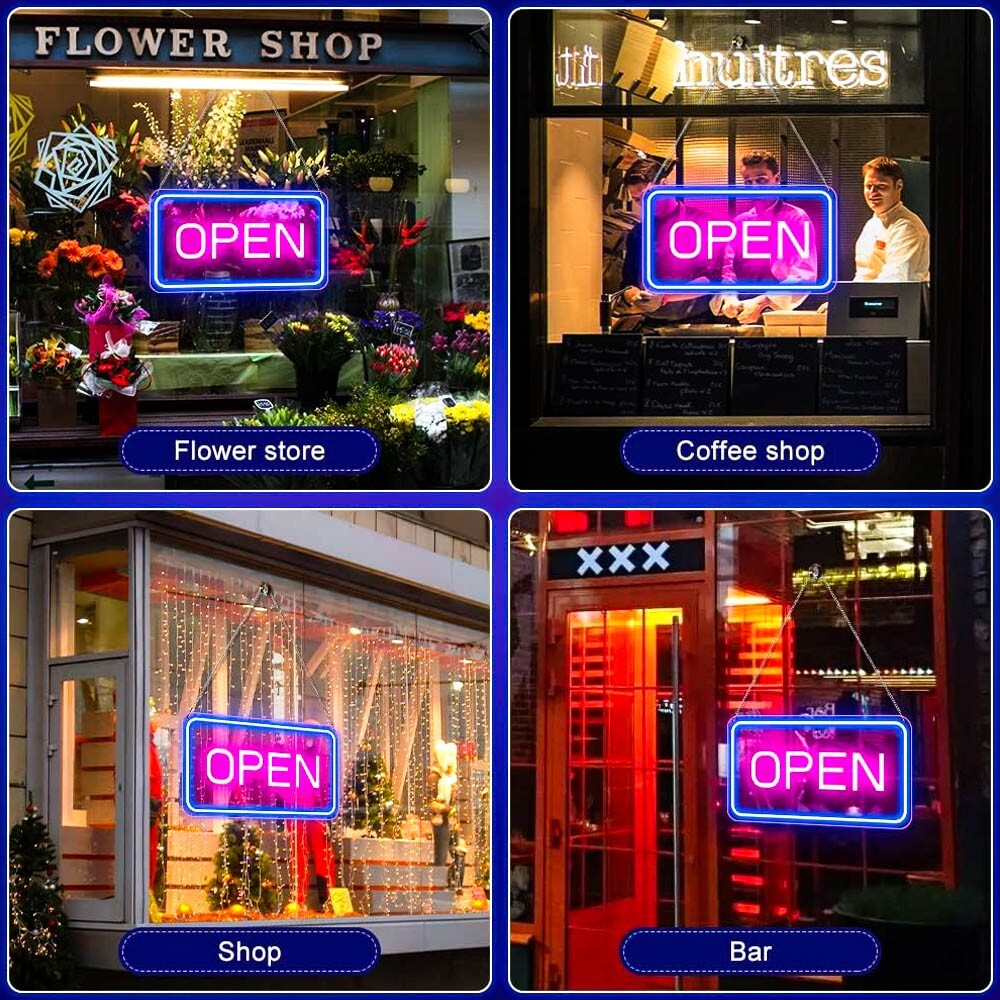Neon Outdoor Vertical Open Sign, Waterproof LED Neon for Businesses