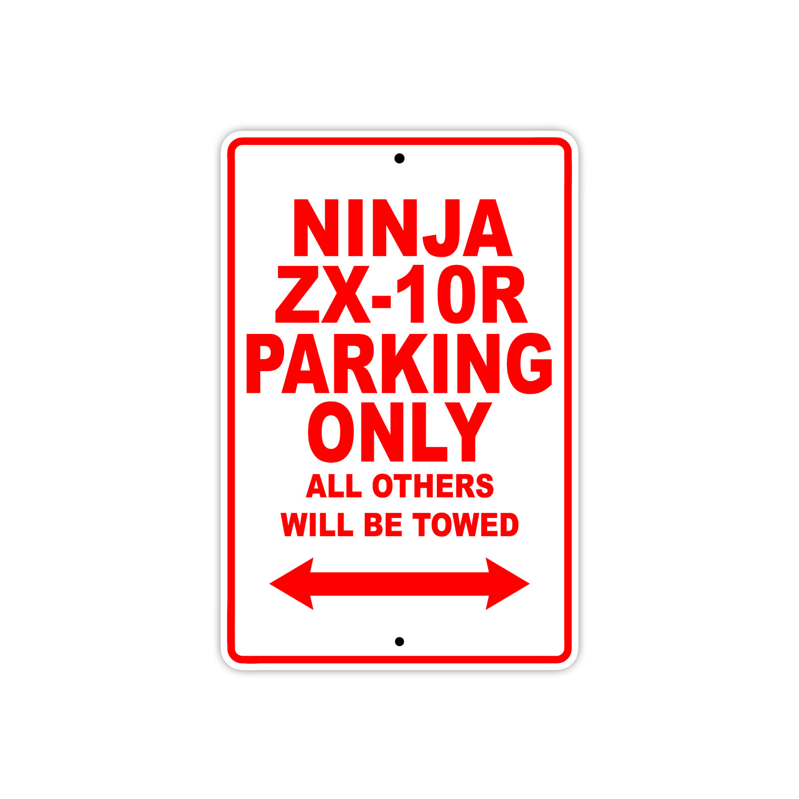 Ninja ZX-10R ABS Parking Only Motorcycle Bike Notice Novelty Aluminum Metal Sign