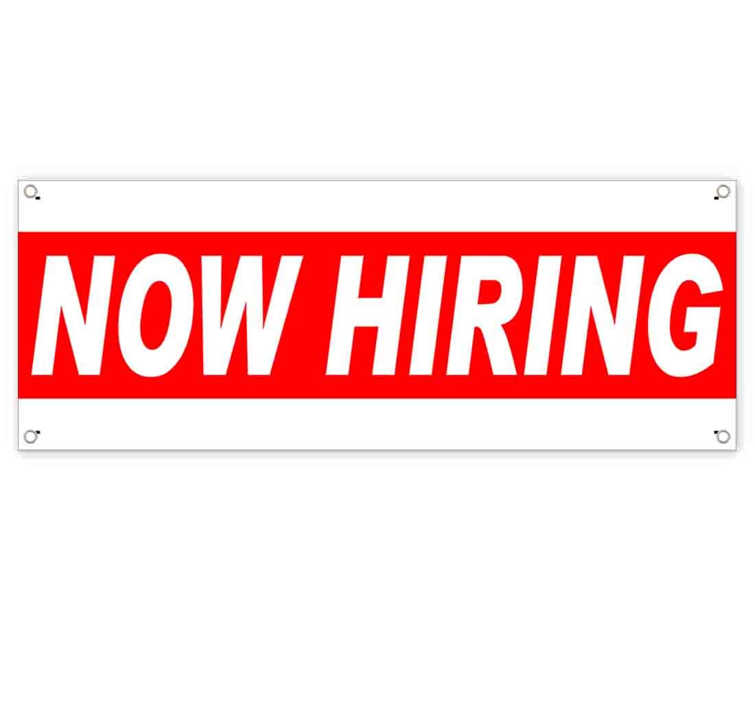 NOW HIRING CLEARANCE BANNER Advertising Vinyl Flag Sign INV