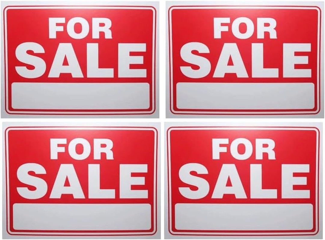 FOR SALE Sign 9″X12″ Plastic Waterproof Signage 4PC