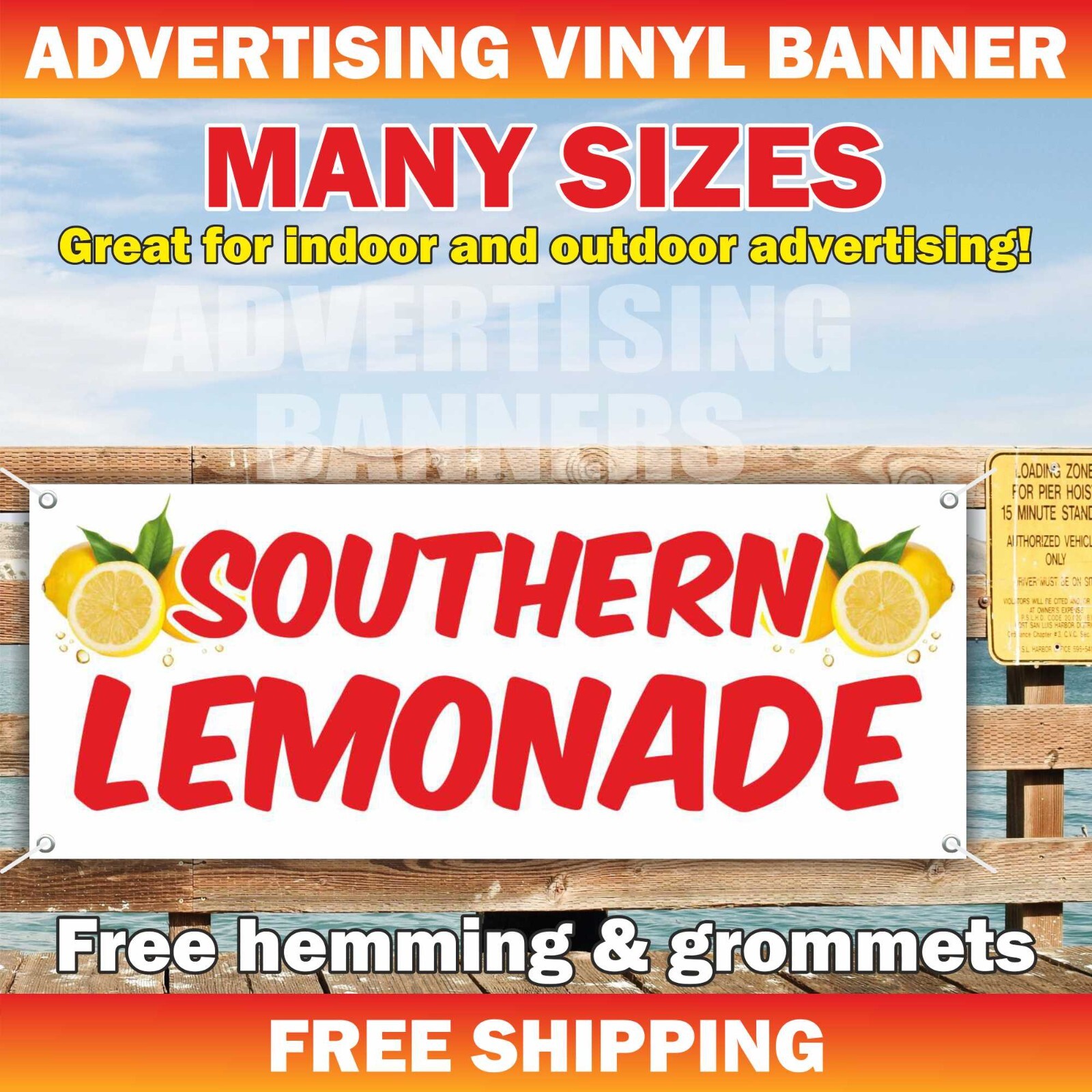 SOUTHERN LEMONADE Advertising Banner Vinyl Mesh Sign Frozen Flavor ICE COLD