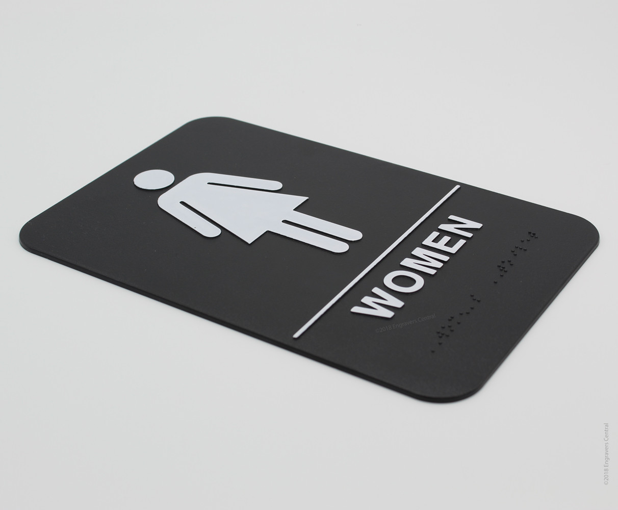 Men & Woman’s Braille ADA Restroom Signs – Choose: Black or Blue