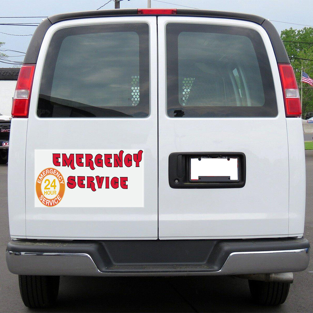 Car Magnet Set of 2 Emergency Service Advertising Printing Industrial Sign