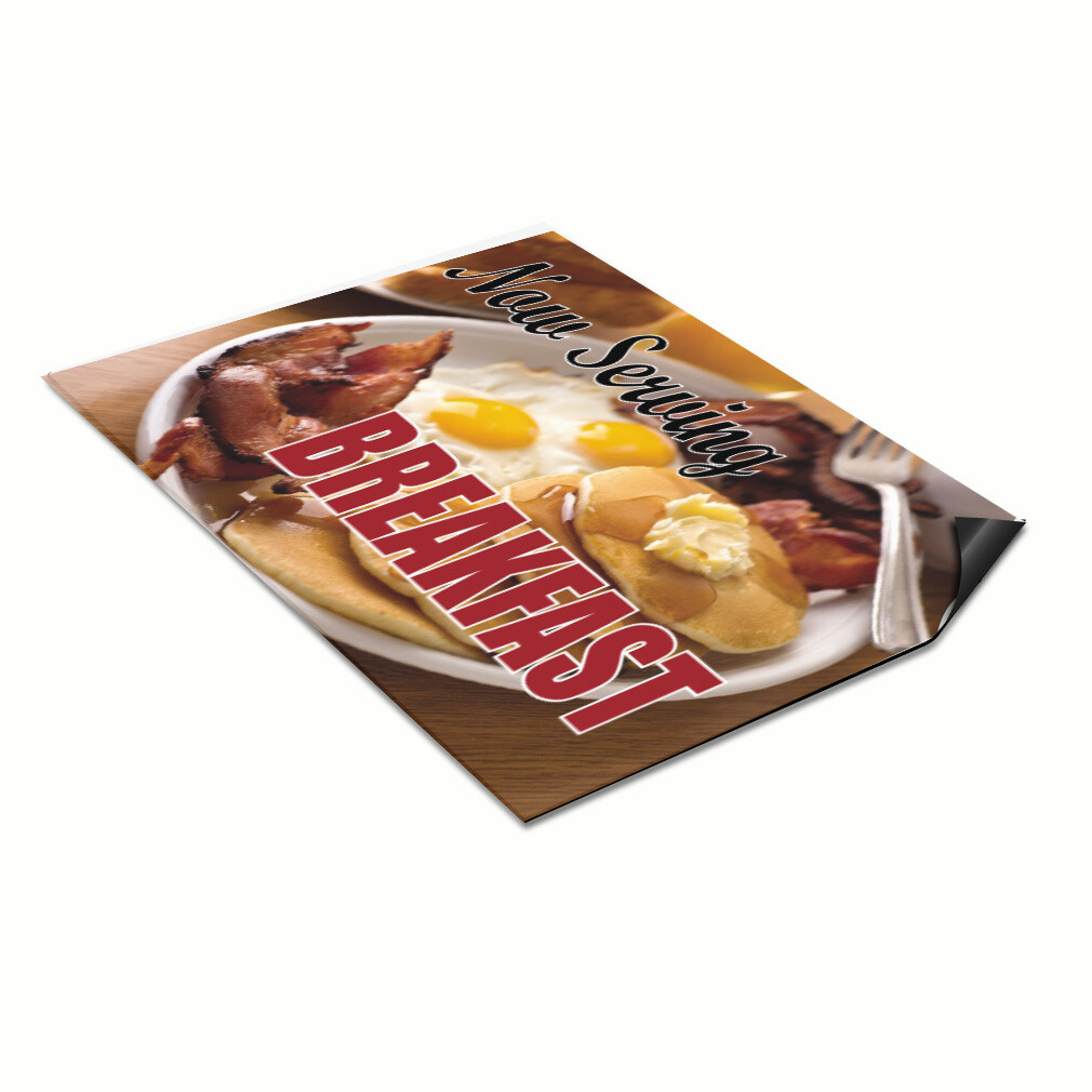 Car Magnet Set of 2 Now Serving Breakfast Advertising Printing F Industrial Sign