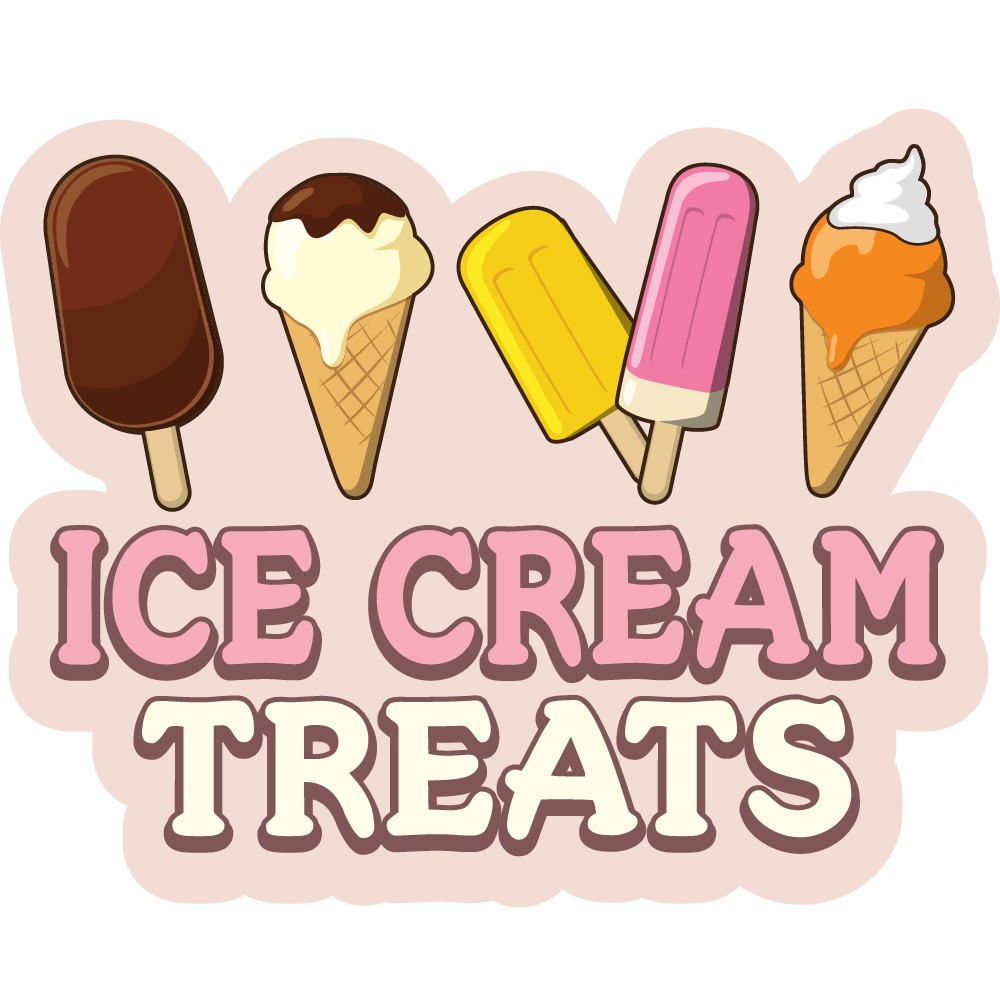 ICE CREAM TREATS Concession Decal sign cart trailer stand sticker equipment