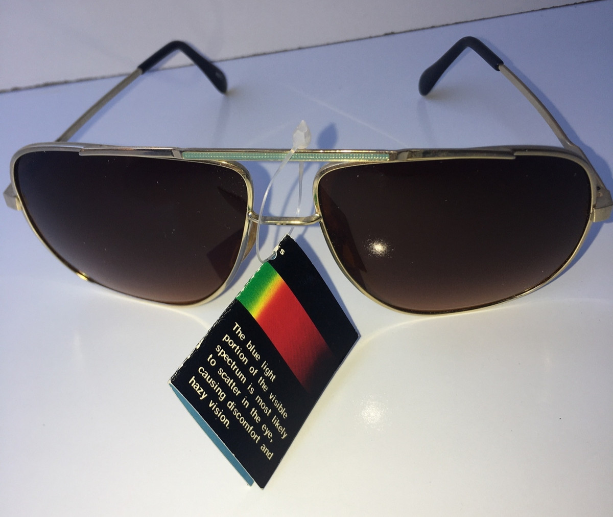 Vintage GOLD Aviator 80’s Sunglasses Made In Taiwan 80s Glasses NEW