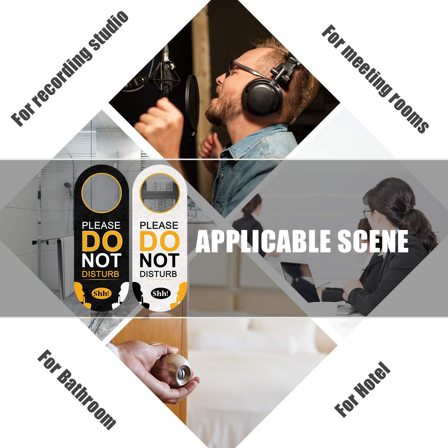2 Pack Do Not Disturb Door Hanger Sign for Bedroom Hotel Home Office