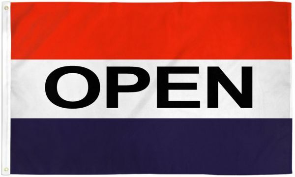 Open Flag 3x5ft We’re Open Now Open Sign Open Banner Red White Blue Flag