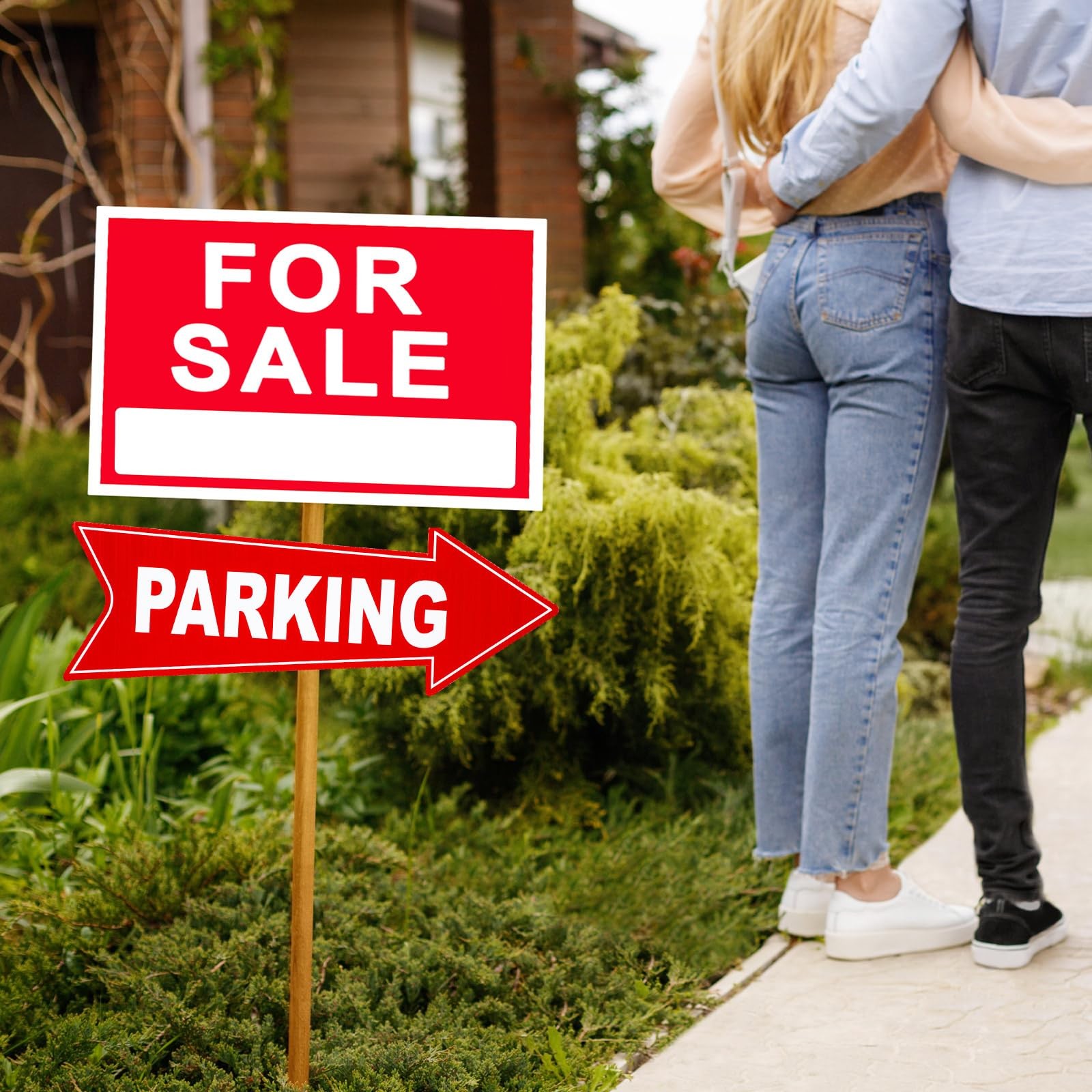 Barydat 8 Pcs Parking Sign with Stake 17 x 6 Inch Outside Event Parking Signs…
