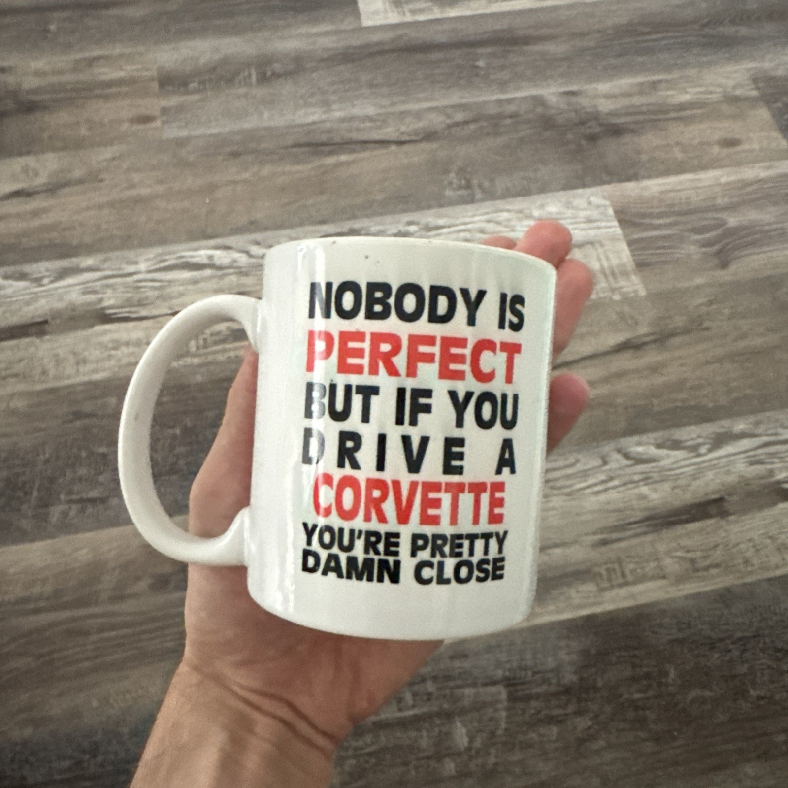 Nobody’s Perfect Except Corvette Drivers Coffee Tea Ceramic Mug Office Work Cup
