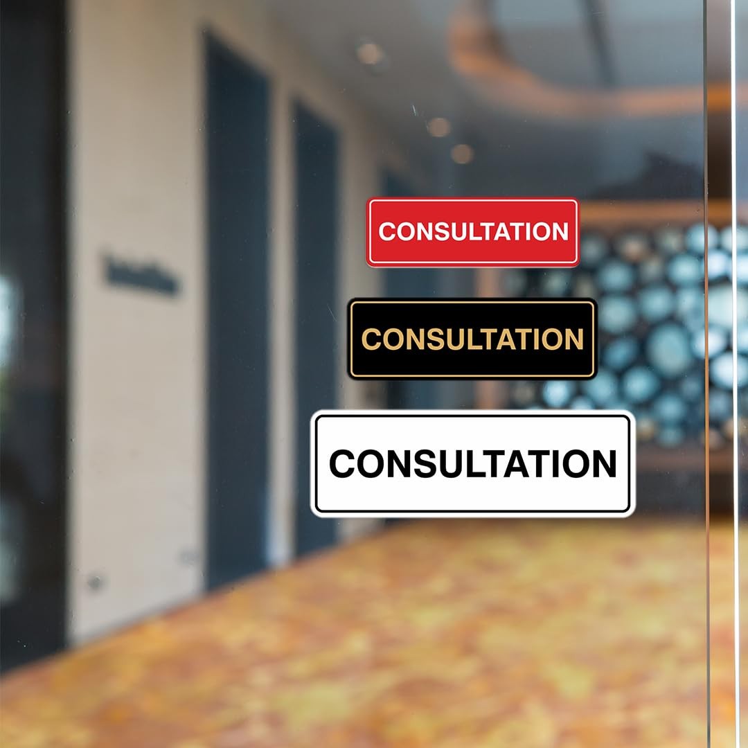 Large Standard Consultation Sign Brushed Silver Wall Door Plaque Signage