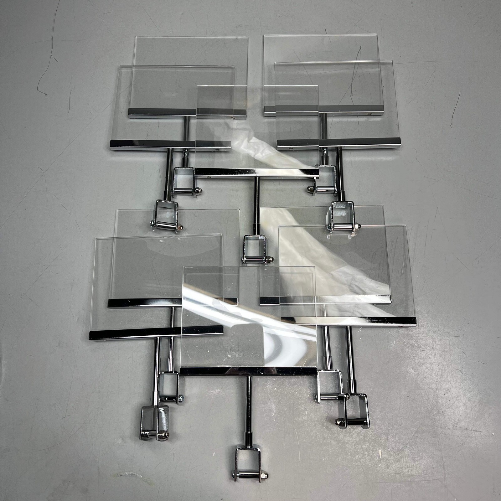 (10 PACK) Acrylic Merchandise Sign Holder W/ Rack Clamp 7″ x 5.5″ Chrome/Clear