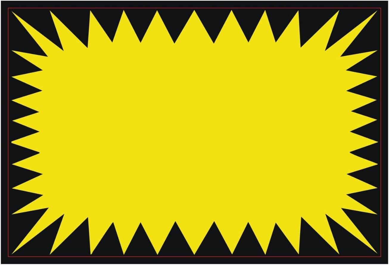 Price Burst 60 Yellow Sign Pack. Boost Sales with Bright Display Tags. Durabl…