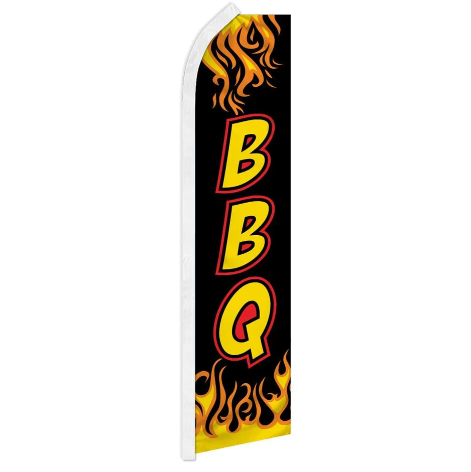 BBQ (Black) Swooper Advertising Food Banner Flag For BBQ Restaurants Food Trucks