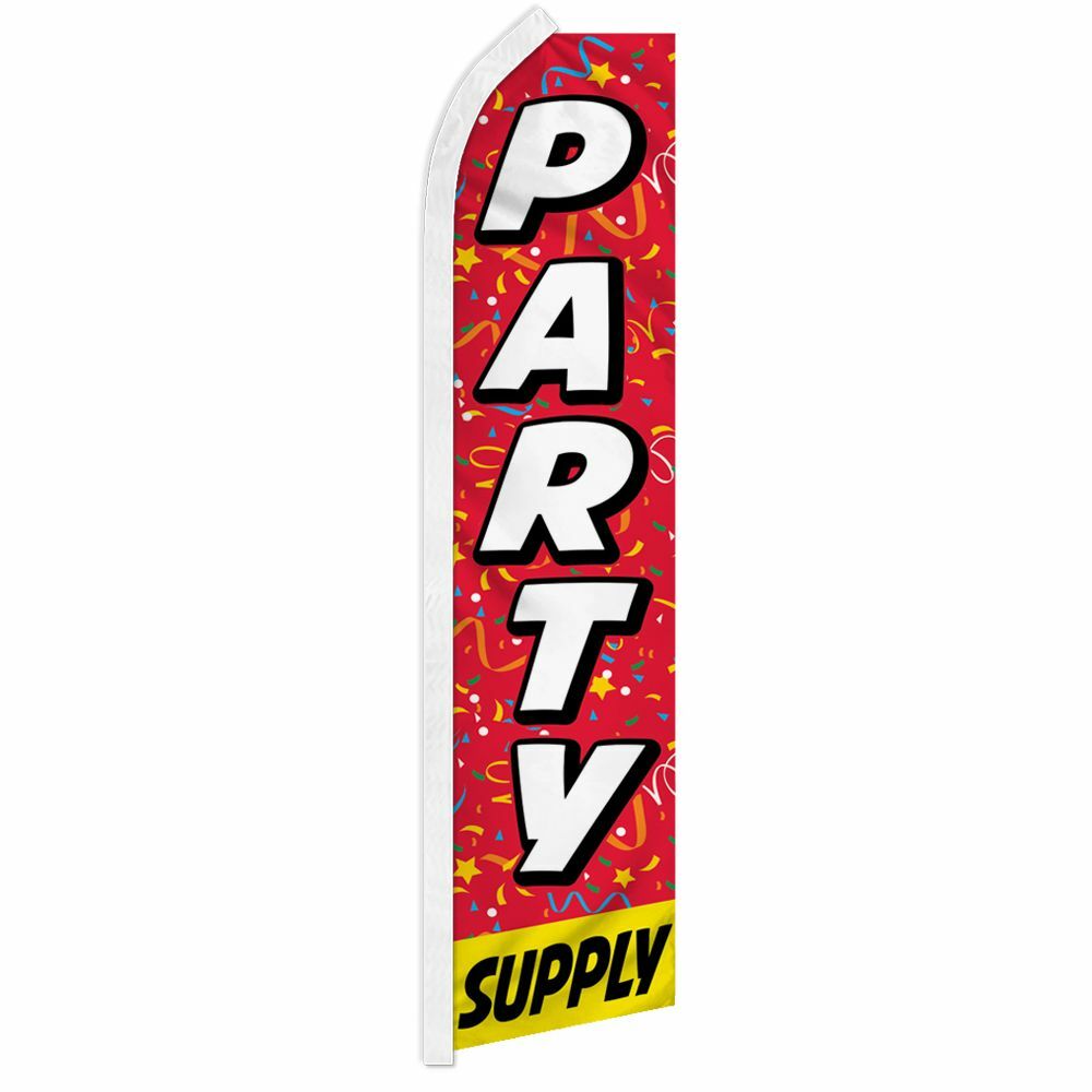 “PARTY SUPPLY” advertising super flag swooper banner business supplies decor