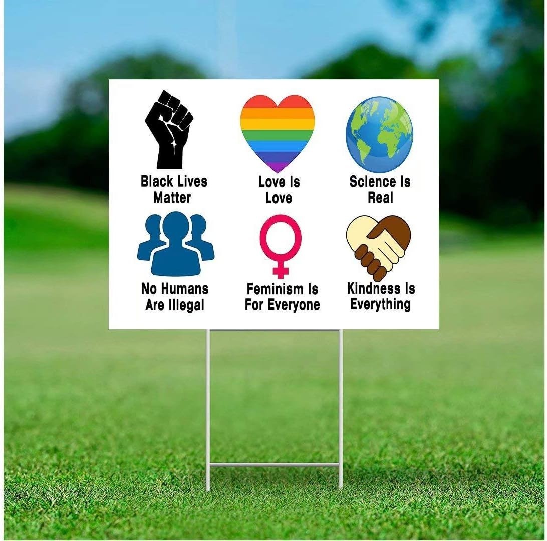 Weatherproof Patio Yard Sign – 18×12, Promoting Love and Kindness Outdoors