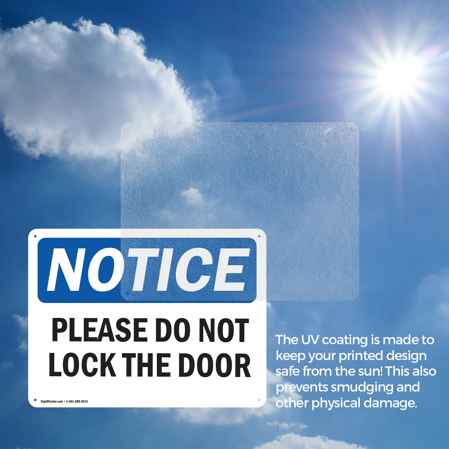 (2 Pack) Please Do Not Lock The Door OSHA Notice Sign Decal Metal Plastic