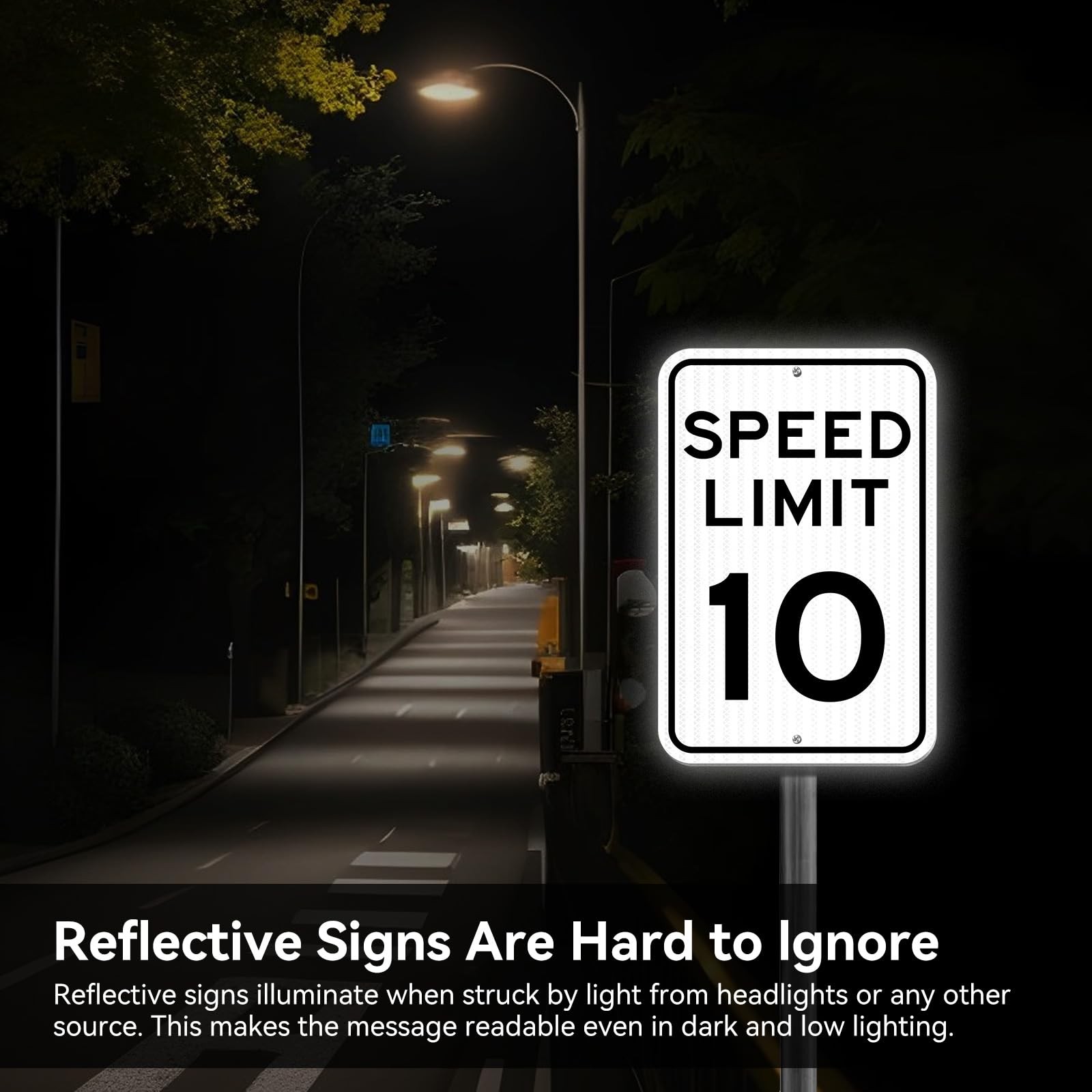 Speed â€‹â€‹Limit Sign 10 MPH, Slow Down Traffic Sign, 12″ x 18″, Reflective …