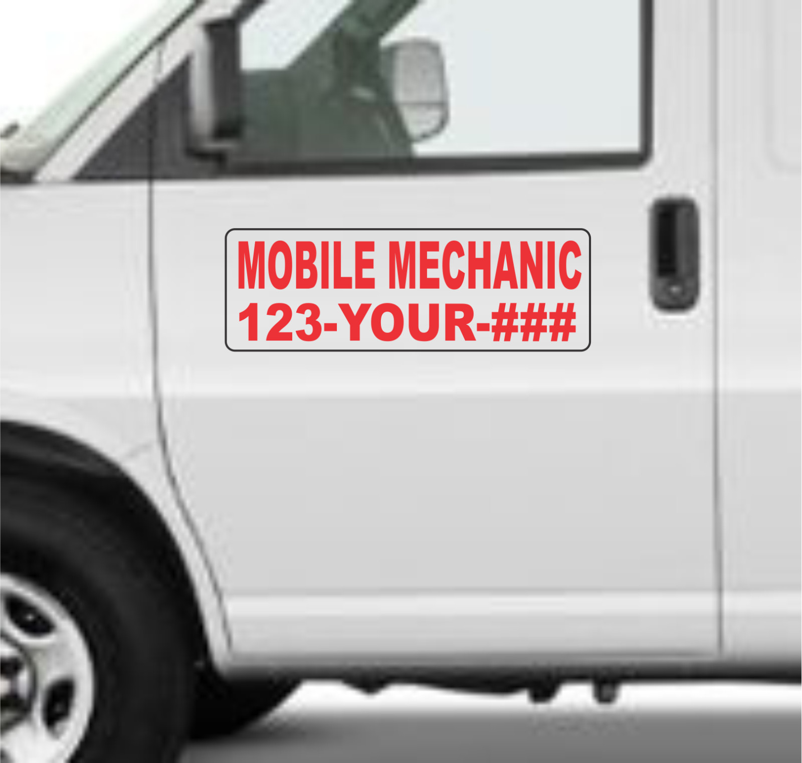 Custom MOBILE MECHANIC Magnetic Signs for Car Truck SUV 6″x18″ Phone or Web Site