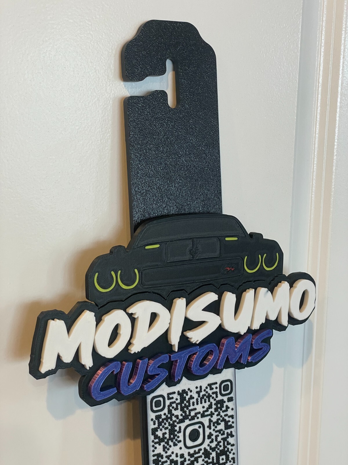 QR CODE HOOD PROP w/SOCIAL MEDIA LINKS – CAR SHOW, ABS PROP, 3D-PRINTED GRAPHICS