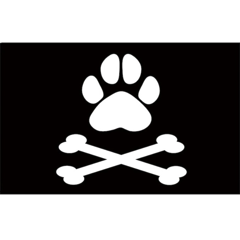 Dog Pirate Flag: Jolly Roger Paw Print Banner – Custom Size Custom Flag Gym Flag