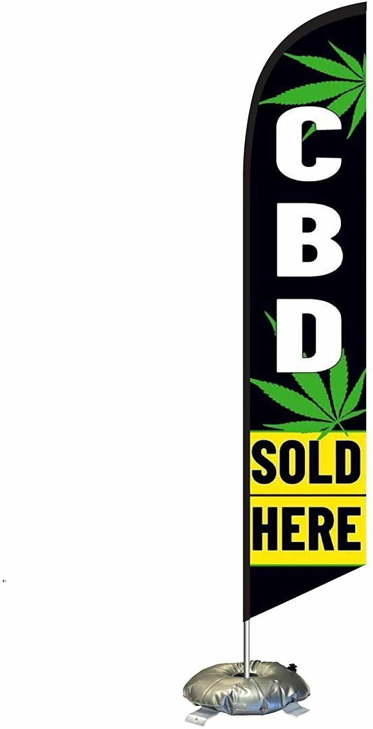 FFN CBD Sold Here Feather Flag Kit with Cross-Base and Weight-Donut, Outdoor…