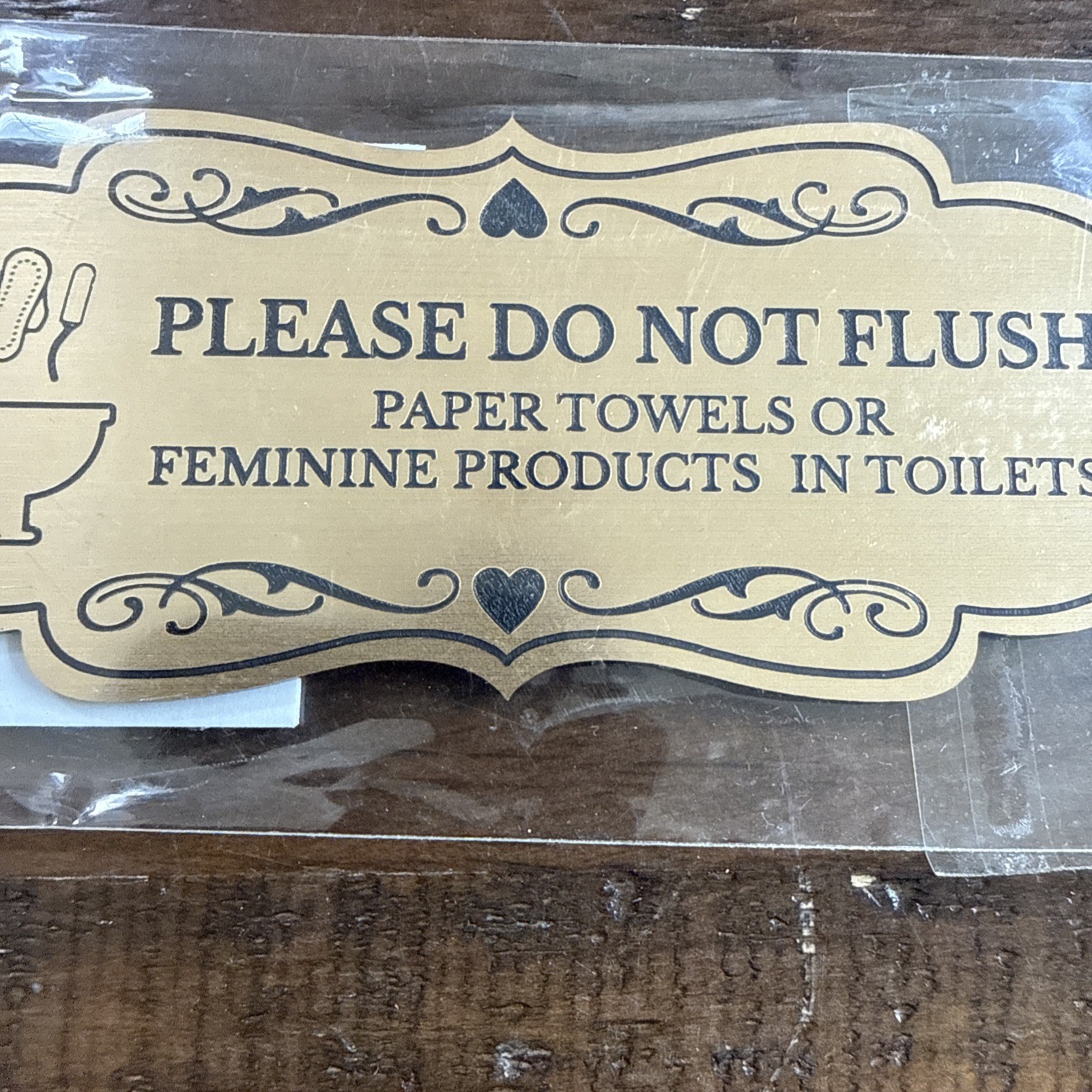 Designer Please Do Not Flush Paper Towels or Feminine Products in Toilets 2″x5″