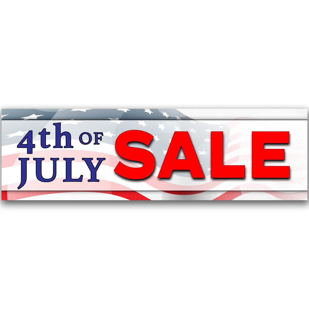 4th of July Sale Vinyl Banner with Optional Sizes (Made in the USA)