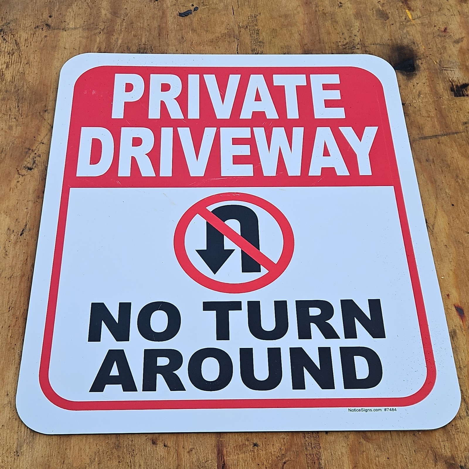 Private Driveway No Turn Around Sign