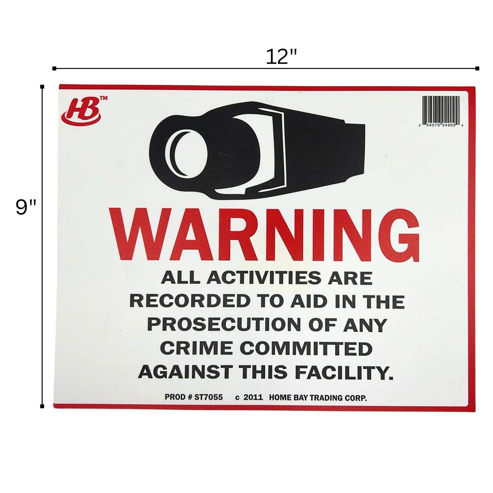 9″X12″ “WARNING” Plastic Signage Sign-1 Pack