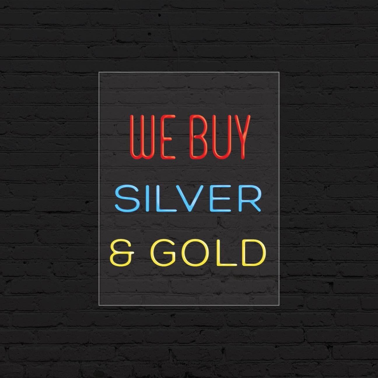 We Buy Silver & Gold Sign for Business | LED Flex Neon | 24″W x 31″H x 1″D