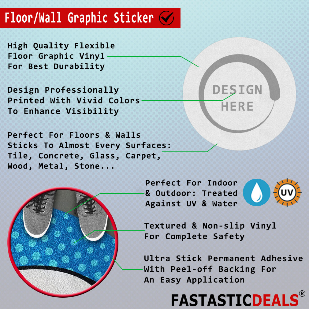 No Standing Floor Decals No Standing Area Red Anti-Slip Round Shape Lifestyle