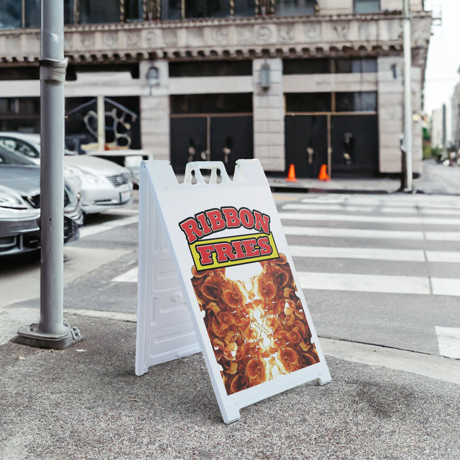A-frame Sidewalk Ribbon Fries 24″ x 36″ Double Sided A-Frame Sidewalk Sign