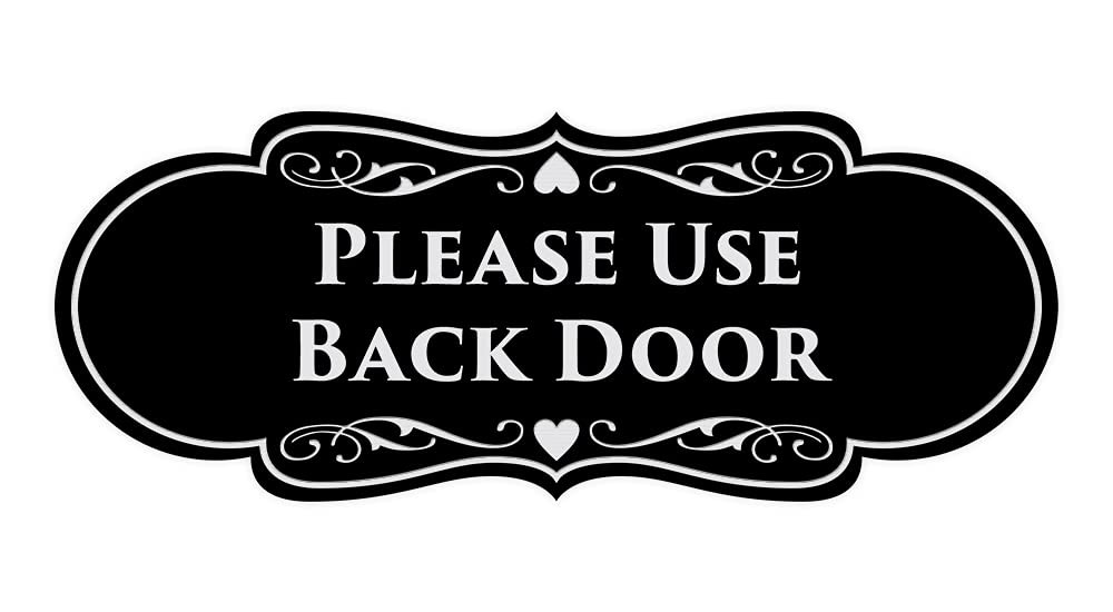 Designer Please Use Back Door Black/Silver – Medium 1 Pack