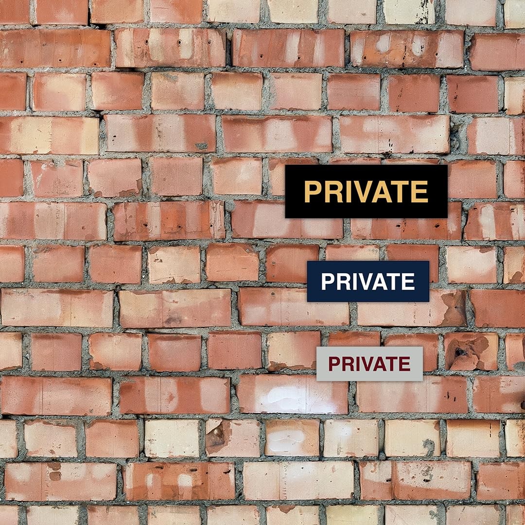 1 PCS Small Basic Private Sign Brushed Gold Office Business Door Plaque Marker
