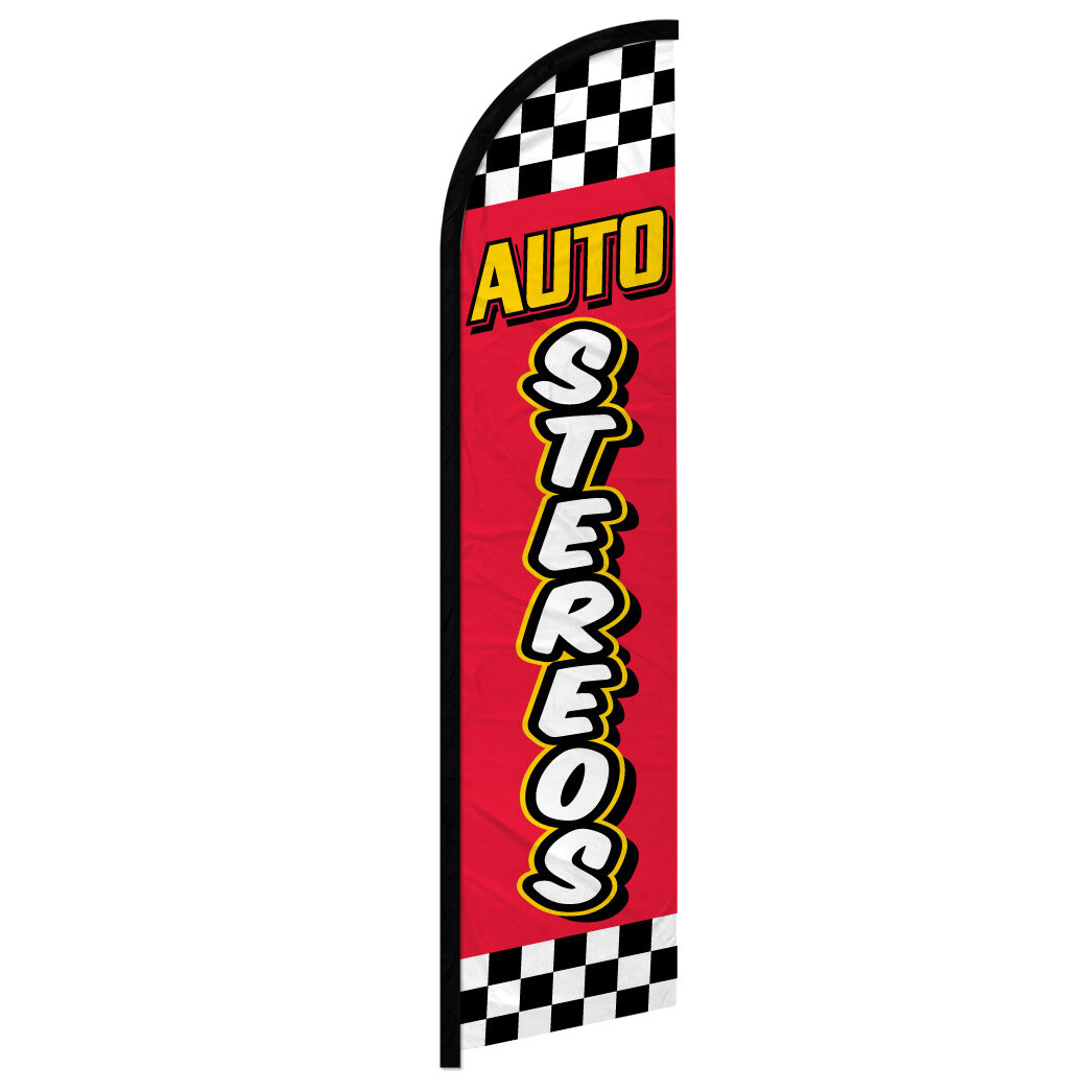 Auto Stereos Windless Swooper Flag Car Sound System RD/BL