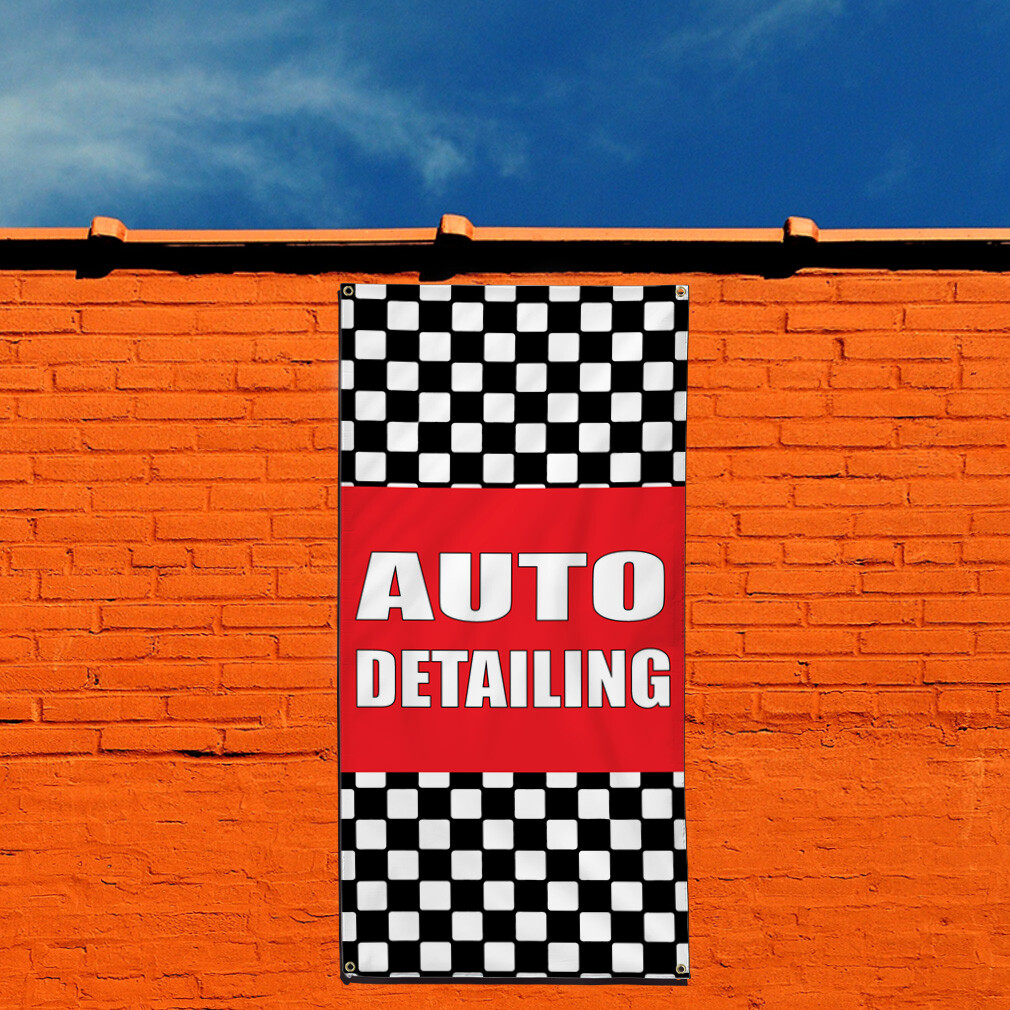 Vertical Vinyl Banner Multiple Sizes Auto Detailing Auto Body Shop Car Repair G