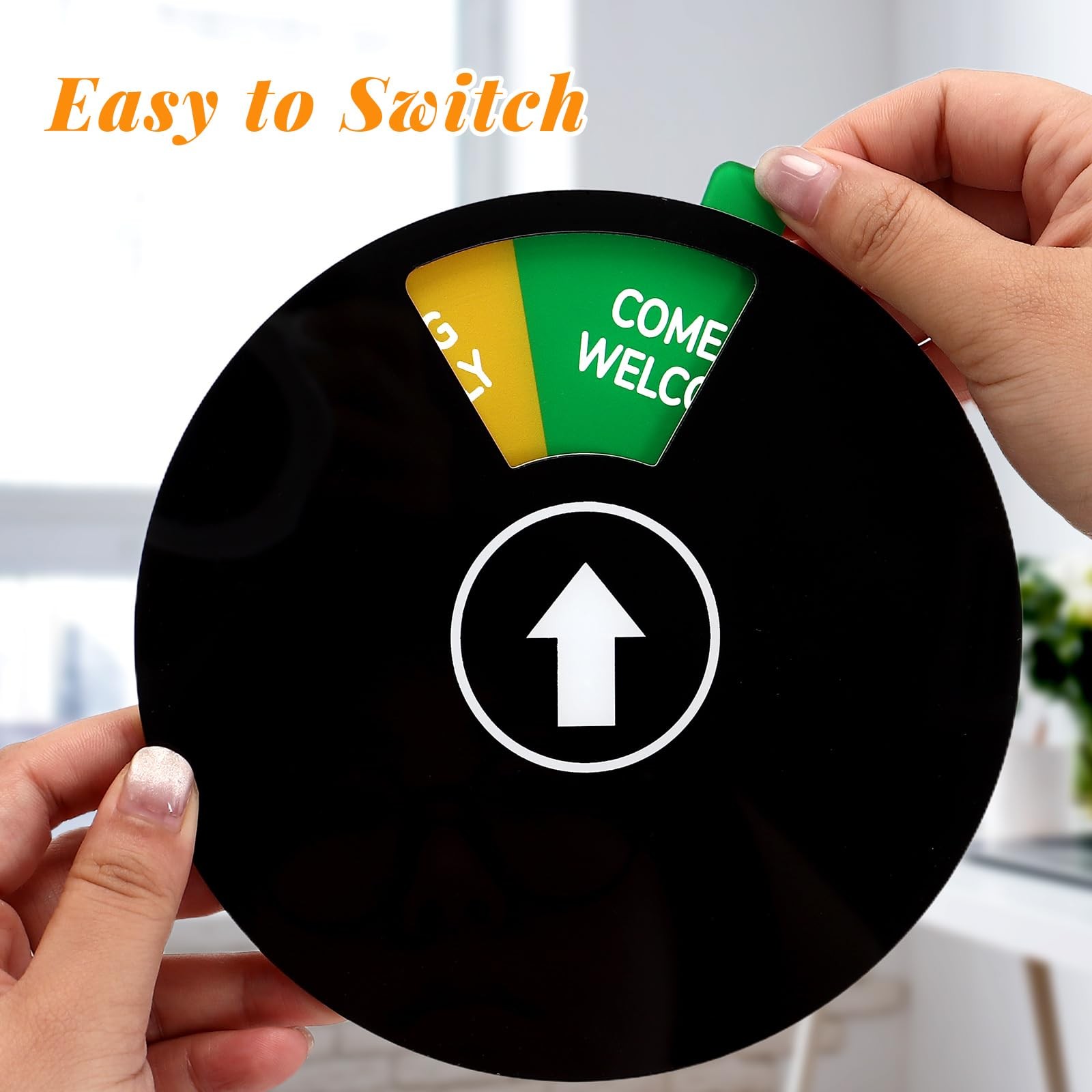 6 Inch Round Black Rotating Office Door Sign 6 Status Do Not Disturb