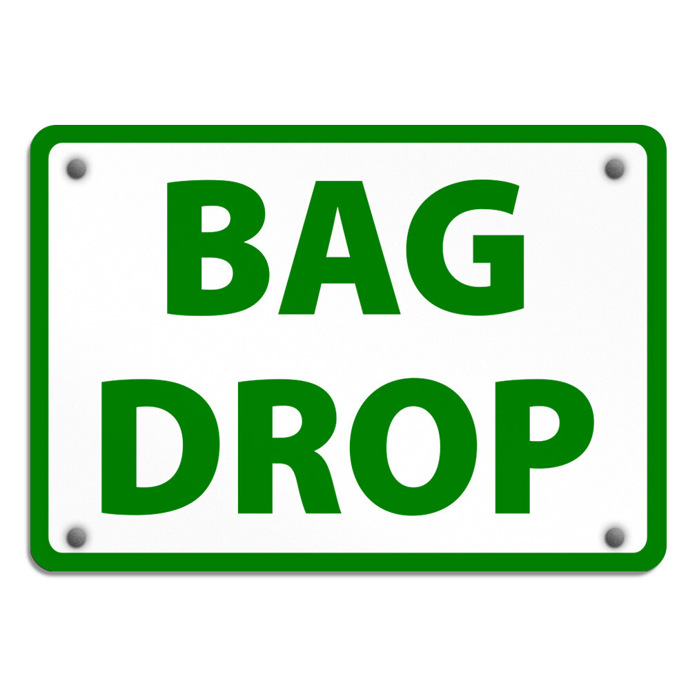Horizontal Metal Sign Bag Drop Activity Golf Weatherproof Street Signage