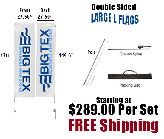 Flag – Custom Rectangle – LRG 17 ft – Double Sided
